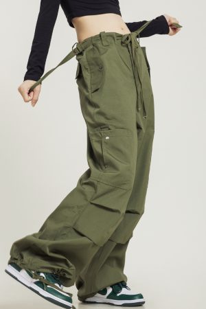 American Vintage Multi-Pocket Loose Straight-Leg Cargo Pants for Men and Women - Casual Paratrooper Style Trousers