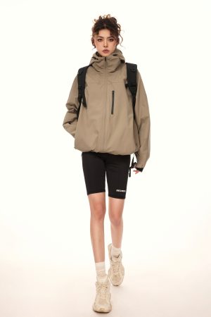 American Vintage Outdoor Windproof Soft Shell Jacket for Women - Casual Spring & Autumn Coat, 2025 Fashion