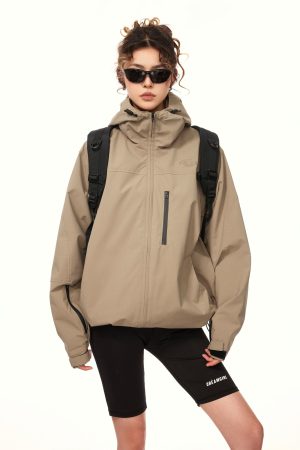 American Vintage Outdoor Windproof Soft Shell Jacket for Women - Casual Spring & Autumn Coat, 2025 Fashion