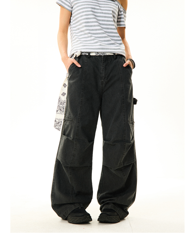 American Vintage Pleated Wide-Leg Work Pants for Women - Loose and Slimming Casual Style, Versatile Fashion Essential American Vintage Pleated Wide-Leg Work Pants for Women - Loose and Slimming Casual Style, Versatile Fashion Essential