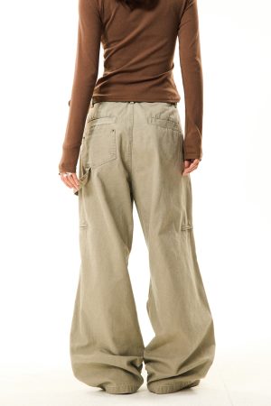 American Vintage Pleated Wide-Leg Work Pants for Women - Loose and Slimming Casual Style, Versatile Fashion Essential