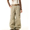 American Vintage Pleated Wide-Leg Work Pants for Women - Loose and Slimming Casual Style, Versatile Fashion Essential