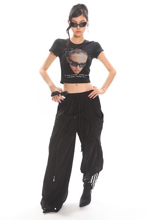 American Vintage Portrait Print Short Sleeve T-Shirt for Women - Slim Fit Summer Top, Y2K Style, Hot Girl Fashion