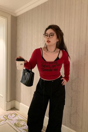 American Vintage Printed Short Sleeve T-Shirt - Slightly Chubby Cool Sniper Layered Top for 90s Y2K Style