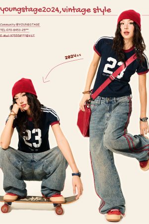 American Vintage Sorona Sports Short Sleeve T-Shirt for Women - Summer Slim Fit Raglan Crop Top, Casual 90s Style