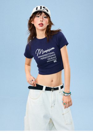 American Vintage Yellow Crop Top for Women, Short Sleeve Slim Fit T-Shirt, Summer Style, Retro 90s Vibe