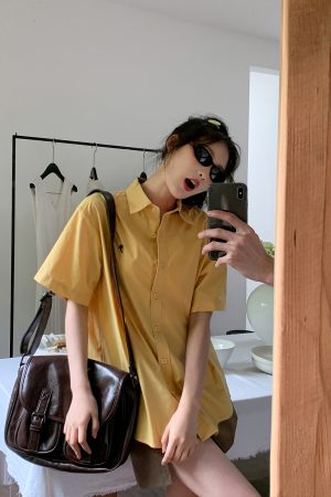 Angel Embroidery Short Sleeve Shirt for Women - Loose Slim Fit Summer Tee in Small Size, Trendy 2025 Style