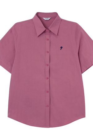 Angel Embroidery Short Sleeve Shirt for Women - Loose Slim Fit Summer Tee in Small Size, Trendy 2025 Style