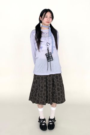 Angel Print Sheer Cover-Up Top - Lightweight Long Sleeve, Loose Fit, Early Autumn Fashion, Perfect for Layering, Trendy Casual Style