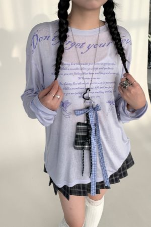 Angel Print Sheer Cover-Up Top - Lightweight Long Sleeve, Loose Fit, Early Autumn Fashion, Perfect for Layering, Trendy Casual Style