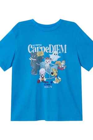 Animal Party Printed Short Sleeve T-shirt for Women, Spring 2025 Loose Fit, Casual Tee, Fun Graphic Top, Y2K Style Fashion.