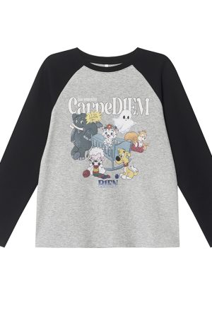 Animal Party Printed Short Sleeve T-shirt for Women, Spring 2025 Loose Fit, Casual Tee, Fun Graphic Top, Y2K Style Fashion.