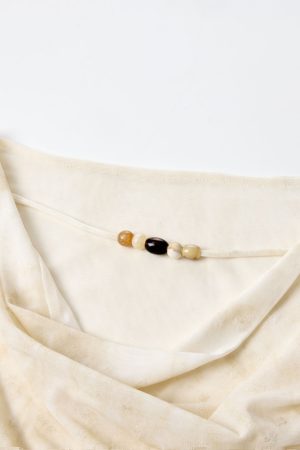 Apricot Gradient Off-Shoulder Top for Women with Flowing Ribbons, Slim Fit Short Sleeves - Summer Fashion Essential