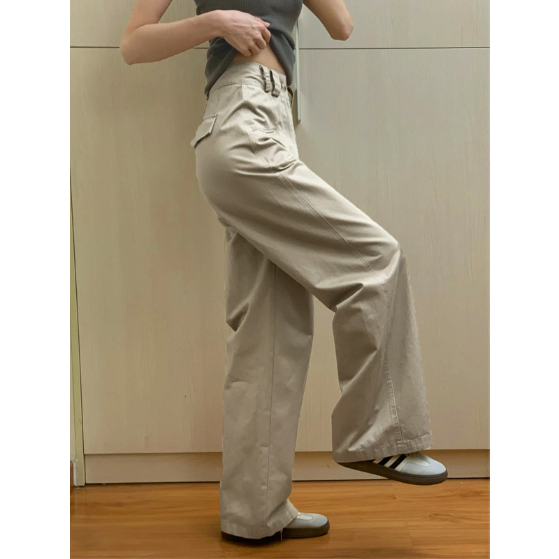 Apricot Straight-Leg Casual Pants for Women, Plus Size Flattering Wide-Leg Work Trousers, 2025 Fashion Trend Apricot Straight-Leg Casual Pants for Women, Plus Size Flattering Wide-Leg Work Trousers, 2025 Fashion Trend