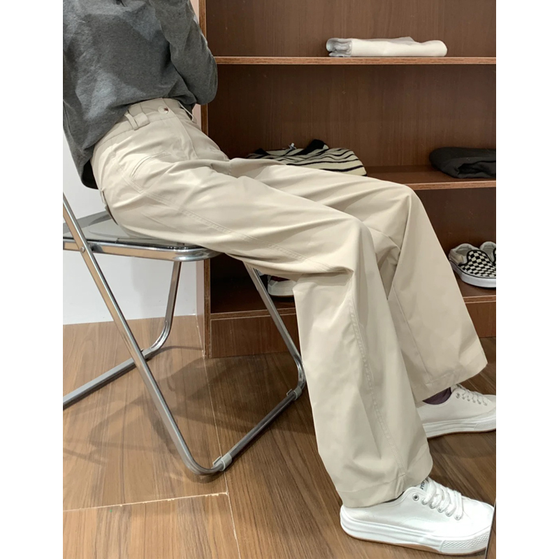 Apricot Straight-Leg Casual Pants for Women, Plus Size Flattering Wide-Leg Work Trousers, 2025 Fashion Trend Apricot Straight-Leg Casual Pants for Women, Plus Size Flattering Wide-Leg Work Trousers, 2025 Fashion Trend