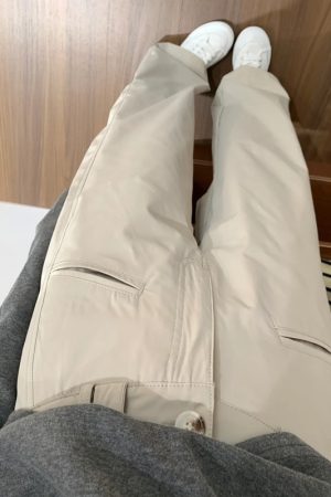 Apricot Straight-Leg Casual Pants for Women, Plus Size Flattering Wide-Leg Work Trousers, 2025 Fashion Trend