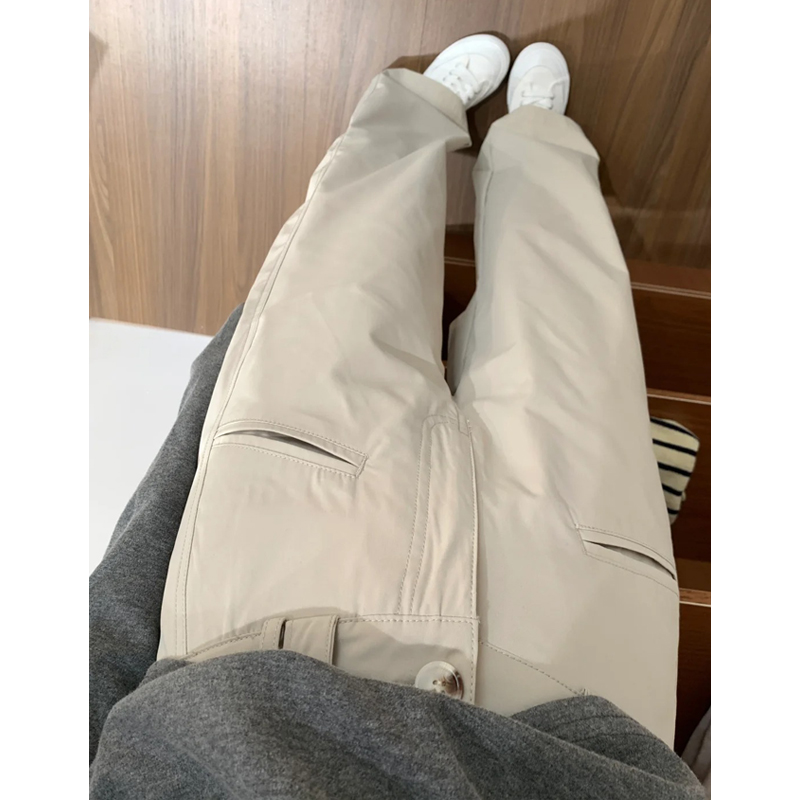 Apricot Straight-Leg Casual Pants for Women, Plus Size Flattering Wide-Leg Work Trousers, 2025 Fashion Trend Apricot Straight-Leg Casual Pants for Women, Plus Size Flattering Wide-Leg Work Trousers, 2025 Fashion Trend