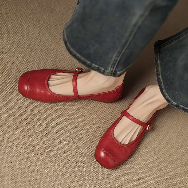 Artistic Retro One-Word Belt, Slim Spring Fashion Chinese-Style Flat Shoes for Women, Sweet Gentle Design Artistic Retro One-Word Belt, Slim Spring Fashion Chinese-Style Flat Shoes for Women, Sweet Gentle Design