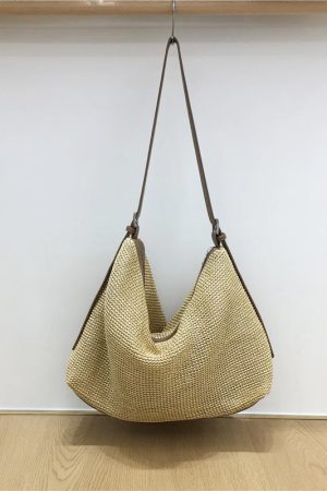 Artistic Straw Woven Bag - Niche Design Casual Crossbody Tote for Vacation & Everyday Use - Stylish Summer Accessory