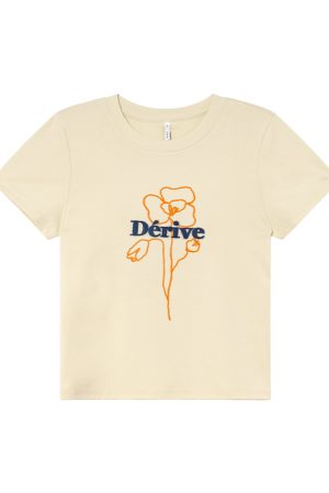 Artistic Towel Embroidery Printed Short Sleeve T-Shirt for Women - Summer Slim Fit Shoulder Top, Casual Chic Style