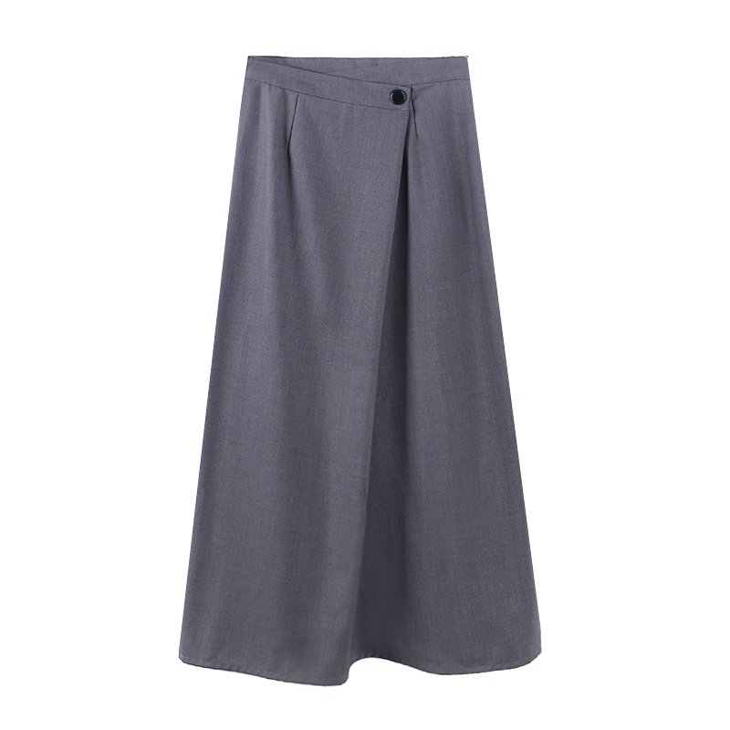 Asymmetrical Irregular Half Skirt with Back Slit - High-Waisted Slimming Button Wrap Midi Skirt for Women - Spring/Summer Fashion 2025 Asymmetrical Irregular Half Skirt with Back Slit - High-Waisted Slimming Button Wrap Midi Skirt for Women - Spring/Summer Fashion 2025