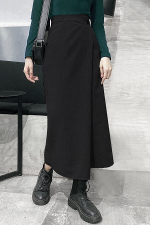 Asymmetrical Irregular Half Skirt with Back Slit - High-Waisted Slimming Button Wrap Midi Skirt for Women - Spring/Summer Fashion 2025