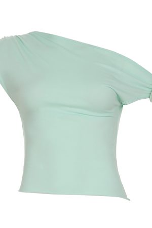 Asymmetrical Off-Shoulder 3D Flower Butterfly Orchid Top - Women's Summer Fresh Waist-Defining T-Shirt, Y2K Style