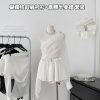 Asymmetrical Ruffled Semi-Transparent Set - Women's Romantic Love Shirt & Skirt Pants - Y2K Style Christmas Outfit