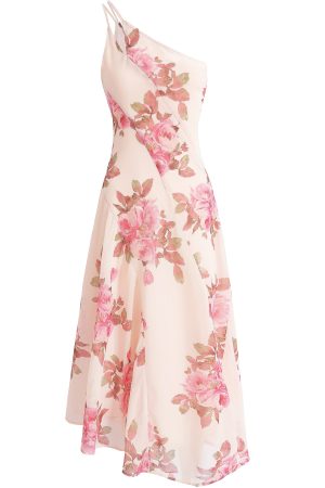 Asymmetrical Shoulder Strap Printed Dress for Women - 2025 Summer Vacation Style, Trendy Long Skirt, Chic French Design