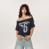Asymmetrical Slim Fit Short Sleeve T-Shirt for Women - Spicy Girl American Style Summer Top, Unique 90s Inspired Fashion