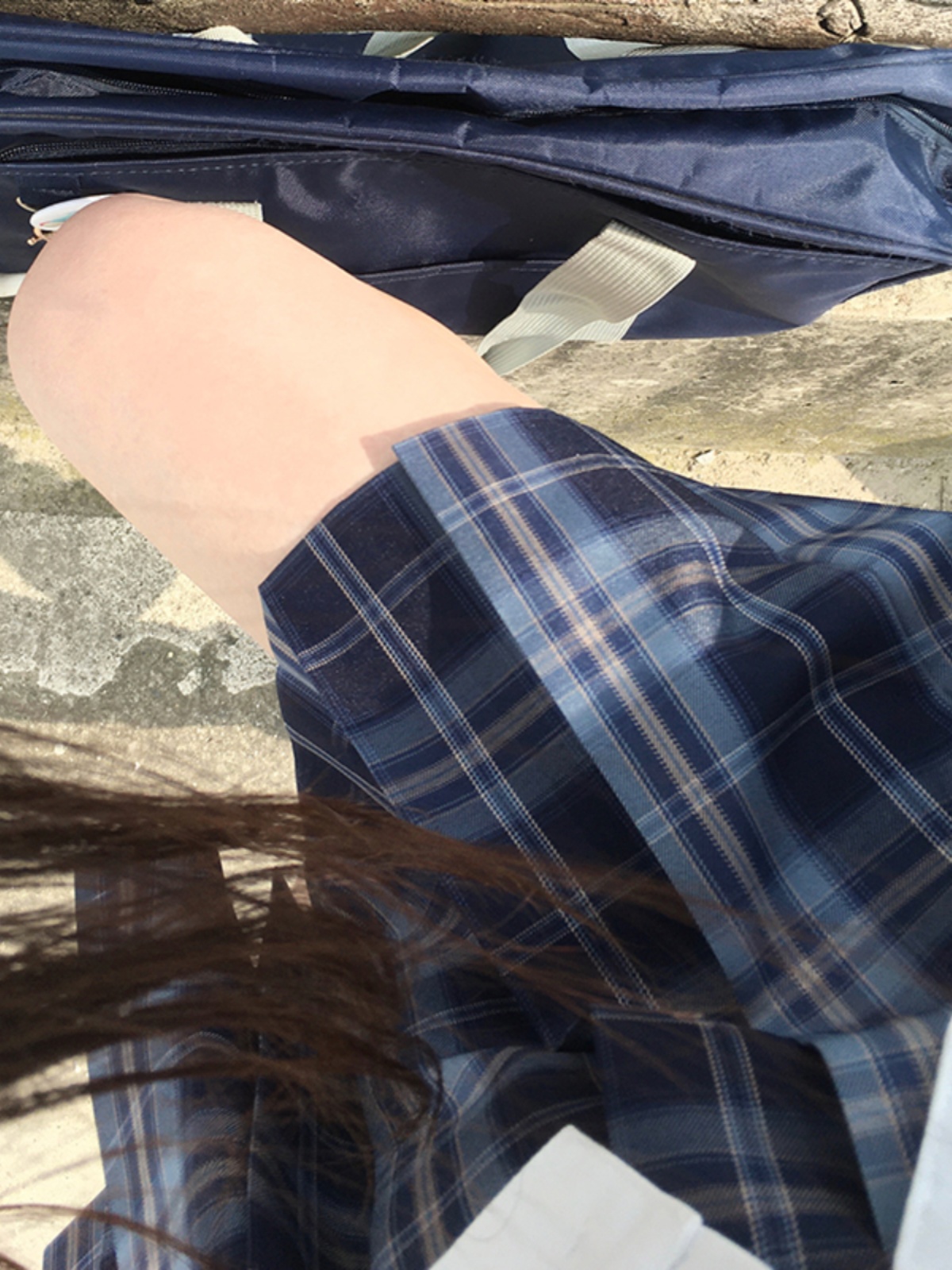 Authentic JK Plaid Pleated Skirt - A-line Checkered Midi Skirt for Women - Y2K Inspired Sea Night Design Authentic JK Plaid Pleated Skirt - A-line Checkered Midi Skirt for Women - Y2K Inspired Sea Night Design