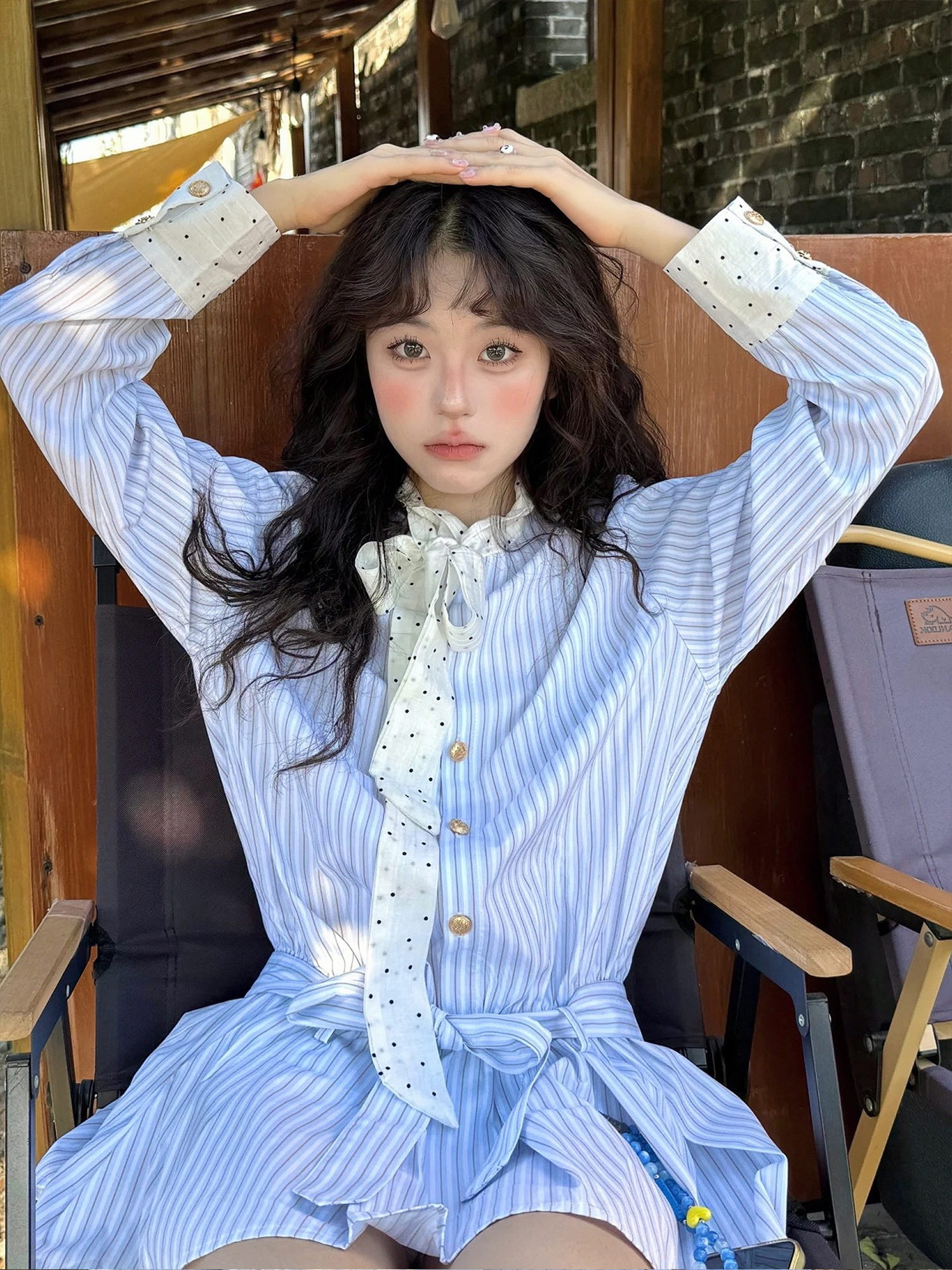 Autumn Color Block Striped Long Sleeve Dress for Women, Waist-Cinching Slimming Casual Dress, 90s Inspired Fashion Autumn Color Block Striped Long Sleeve Dress for Women, Waist-Cinching Slimming Casual Dress, 90s Inspired Fashion