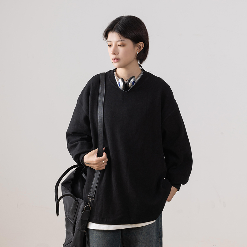 Autumn Minimalist Breathable Waffle Long Sleeve T-Shirt for Men - Loose Fit Round Neck Casual Wear Trend Autumn Minimalist Breathable Waffle Long Sleeve T-Shirt for Men - Loose Fit Round Neck Casual Wear Trend