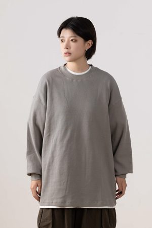 Autumn Minimalist Breathable Waffle Long Sleeve T-Shirt for Men - Loose Fit Round Neck Casual Wear Trend