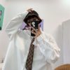 Autumn Vintage Hong Kong Style Long Sleeve Shirt for Women - Loose BF Korean Lazy Style with Tie, Available in 8 Colors