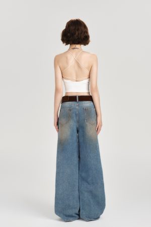 Backless American Retro Camisole for Women - Summer Style with Built-In Padding, Short Inner Top, Chic and Girly Design