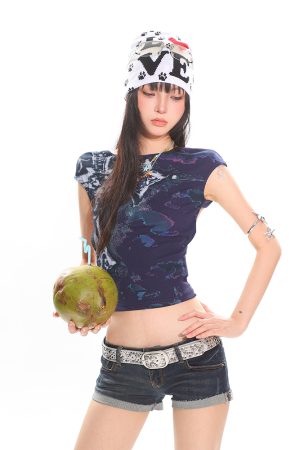 Backless Hollow Print Vest Top for Women - Summer Small Sleeve Design, Chic Casual Style