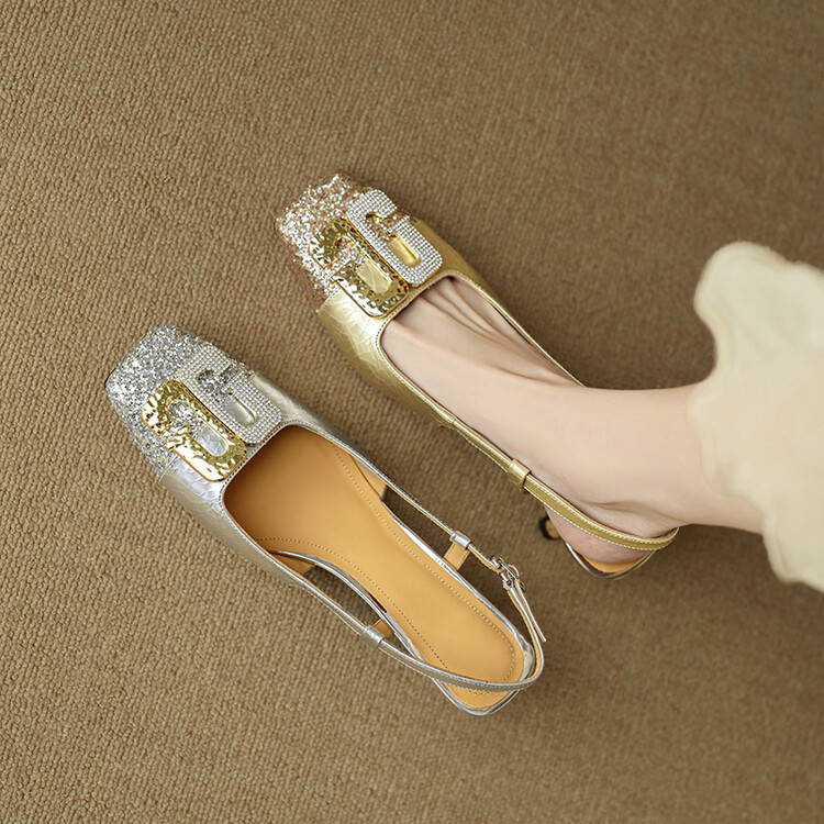 Backless Rhinestone Sandals for Women - French Mary Jane Thin High Heels, Versatile 90s Y2K Style Footwear Backless Rhinestone Sandals for Women - French Mary Jane Thin High Heels, Versatile 90s Y2K Style Footwear