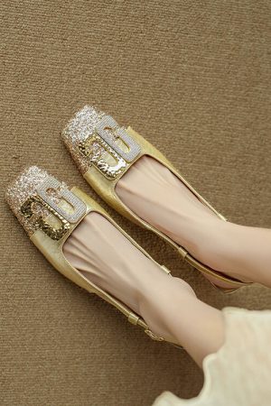 Backless Rhinestone Sandals for Women - French Mary Jane Thin High Heels, Versatile 90s Y2K Style Footwear
