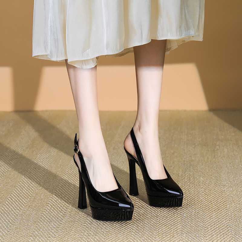 Backless Women's Sandals - 2025 Spring/Summer One-Strap High Heels with 12CM Stiletto and Platform - Chic and Stylish Footwear Backless Women's Sandals - 2025 Spring/Summer One-Strap High Heels with 12CM Stiletto and Platform - Chic and Stylish Footwear