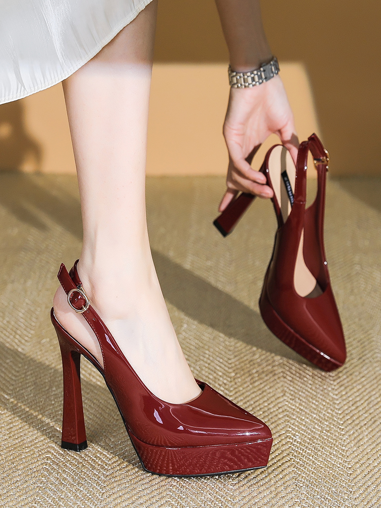 Backless Women's Sandals - 2025 Spring/Summer One-Strap High Heels with 12CM Stiletto and Platform - Chic and Stylish Footwear Backless Women's Sandals - 2025 Spring/Summer One-Strap High Heels with 12CM Stiletto and Platform - Chic and Stylish Footwear