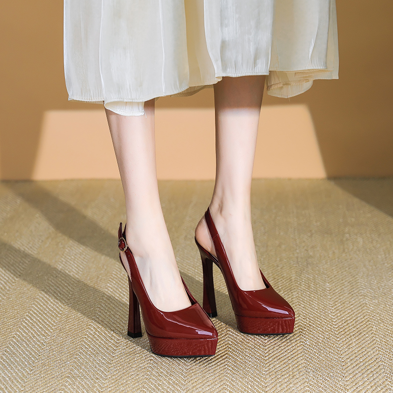 Backless Women's Sandals - 2025 Spring/Summer One-Strap High Heels with 12CM Stiletto and Platform - Chic and Stylish Footwear Backless Women's Sandals - 2025 Spring/Summer One-Strap High Heels with 12CM Stiletto and Platform - Chic and Stylish Footwear