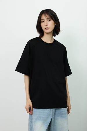 Basic Design Short-Sleeve T-Shirt for Men with Closed Front Shoulder Seam, Loose American Style, Versatile Casual Tee