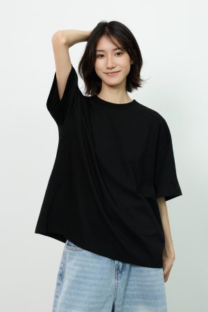 Basic Design Short-Sleeve T-Shirt for Men with Closed Front Shoulder Seam, Loose American Style, Versatile Casual Tee