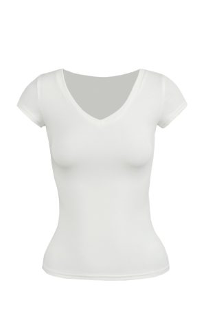 Basic Four-Color V-Neck Fitted Short Sleeve Versatile Top - Trendy Essential for Casual Chic Outfits