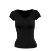 Basic Four-Color V-Neck Fitted Short Sleeve Versatile Top - Trendy Essential for Casual Chic Outfits