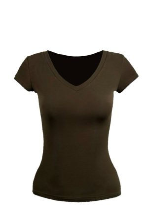 Basic Four-Color V-Neck Fitted Short Sleeve Versatile Top - Trendy Essential for Casual Chic Outfits