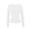Basic Four-Color V-Neck Stretch Fitted Long Sleeve Top - Versatile Everyday Essential, Perfect for Layering and Casual Outfits