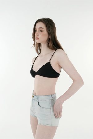 Basic Knitted Bikini with Adjustable Shoulder Straps - Summer Essential Swimwear in Trendy Knit Design