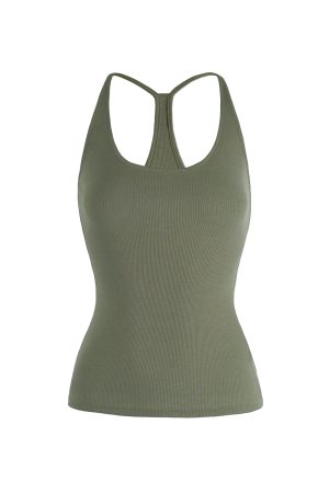Basic U-Neck Slim Fit Spaghetti Strap Tank Top - Women’s Essential Top, Casual Wear, Layering Piece, Y2K Style